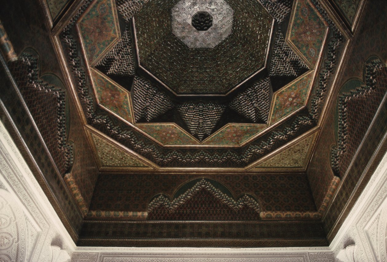 Kasbah of Thamiel glaoui, detail stropu (keramika) od Moroccan School