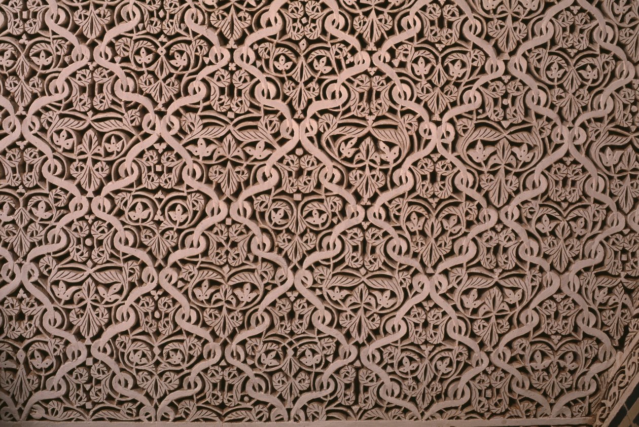 Kasba Thamiel glaoui, štuk, detail (keramika) od Moroccan School