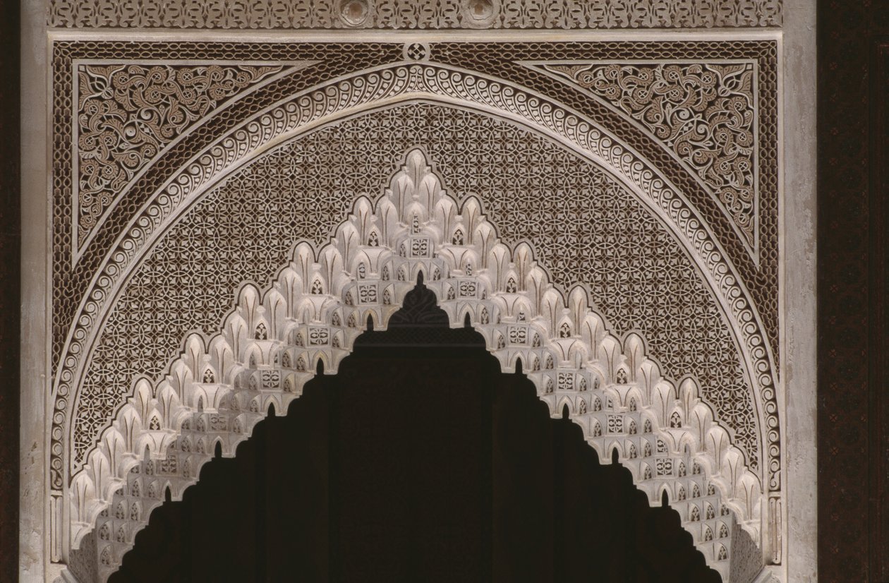 Kasbah of Thamiel glaoui, štuk, detail (keramika) od Moroccan School
