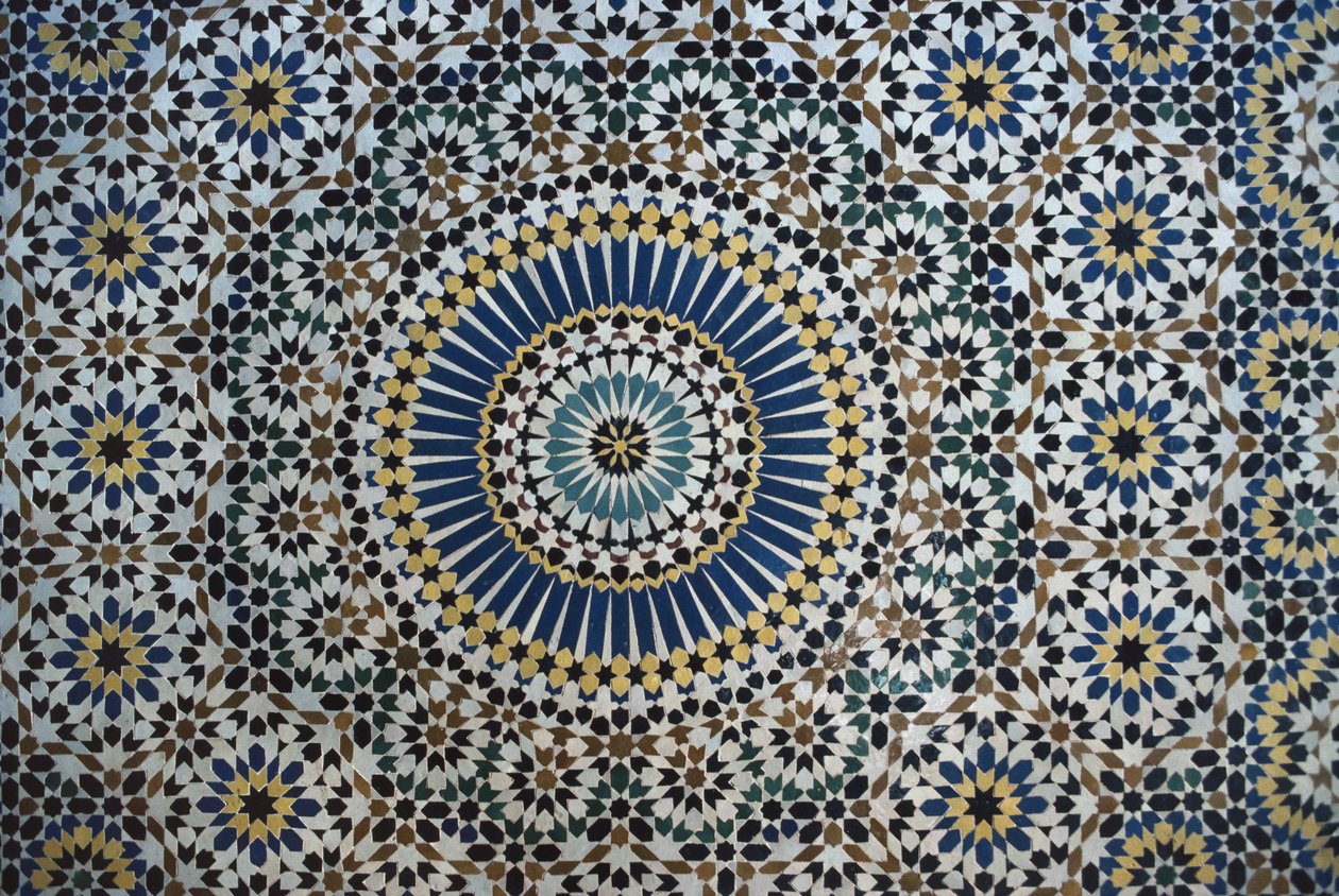 Kasbah of Thamiel glaoui, zellij tilework, detail (keramika) od Moroccan School