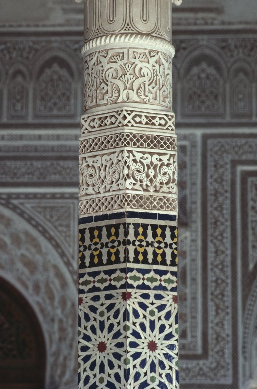 Kasbah of Thamiel glaoui, zellij tilework, detail (keramika) od Moroccan School