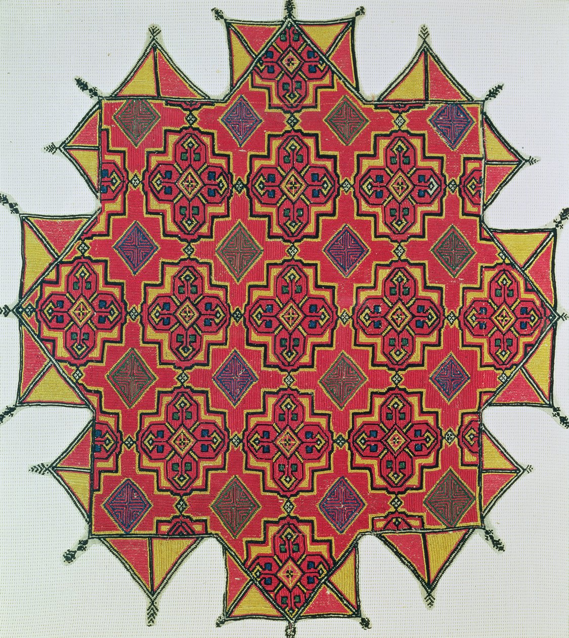Textil s geometrickým vzorem (vyšívání) od Moroccan School