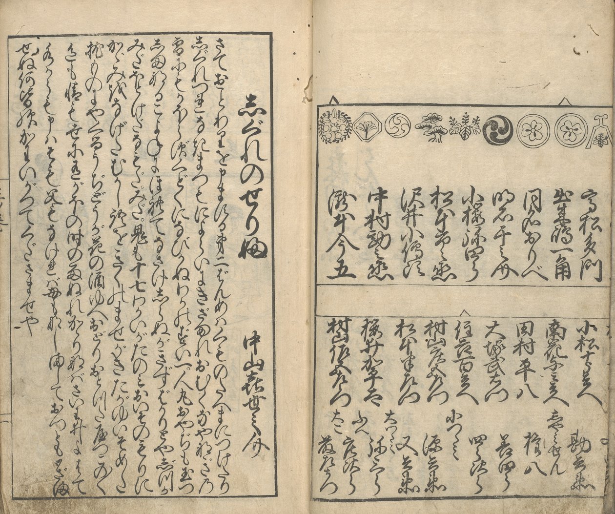 Sbírka obrázků herců ve čtyřech divadlech (Shiza yakusha ezukushi), díl 2 (dřevotisk) od Moroshige Furuyama
