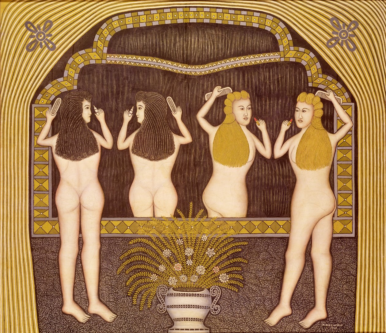 Dvě ženy před zrcadlem od Morris Hirshfield