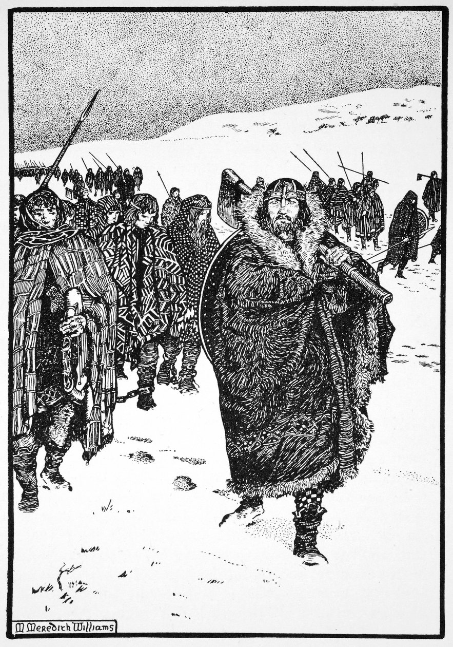 „Murtough na cestě s králem Munsteru v poutech“, 941 1913 od Morris Meredith Williams