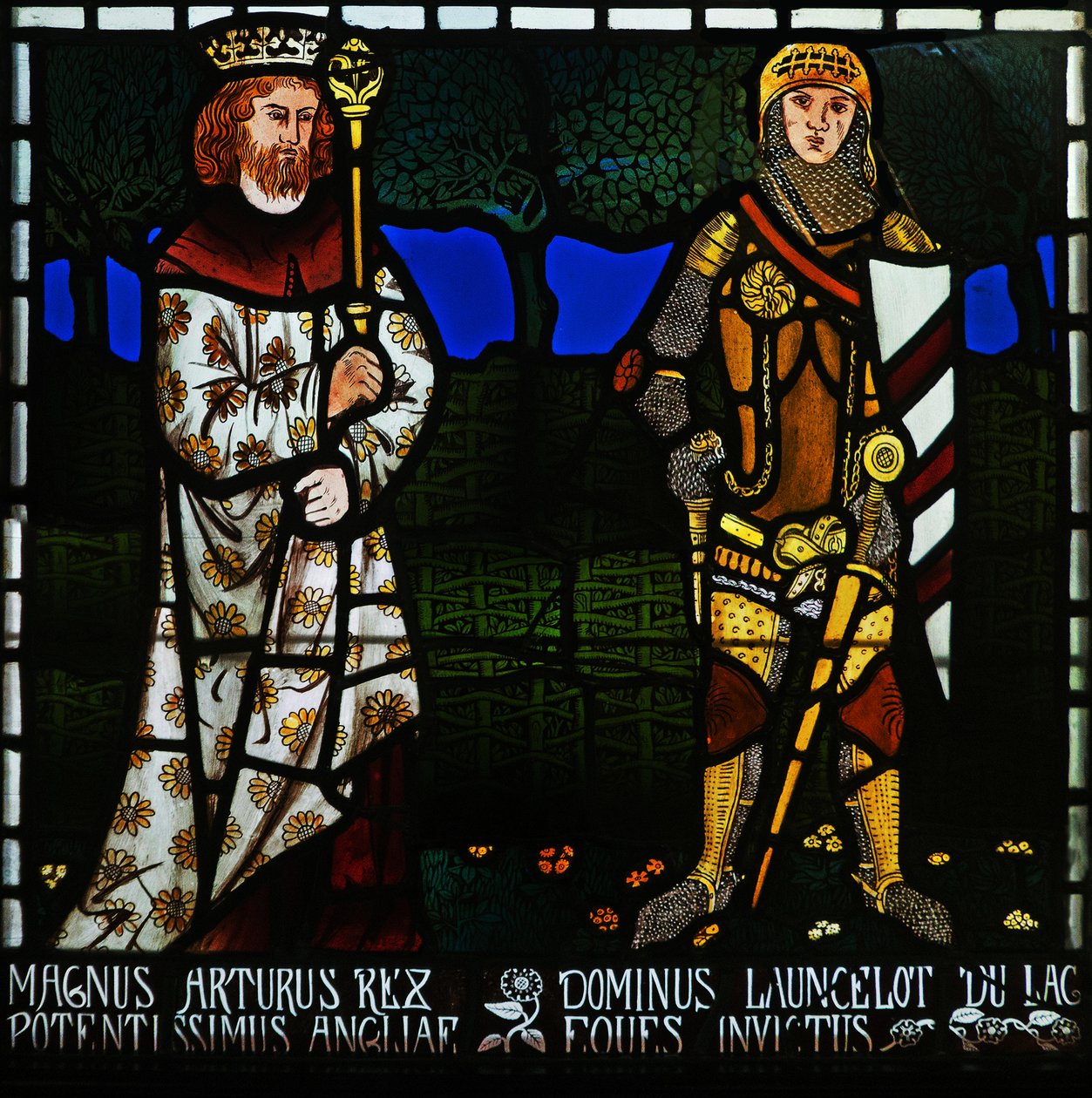 Král Artuš a sir Lancelot, 1862. od Morris and Co.