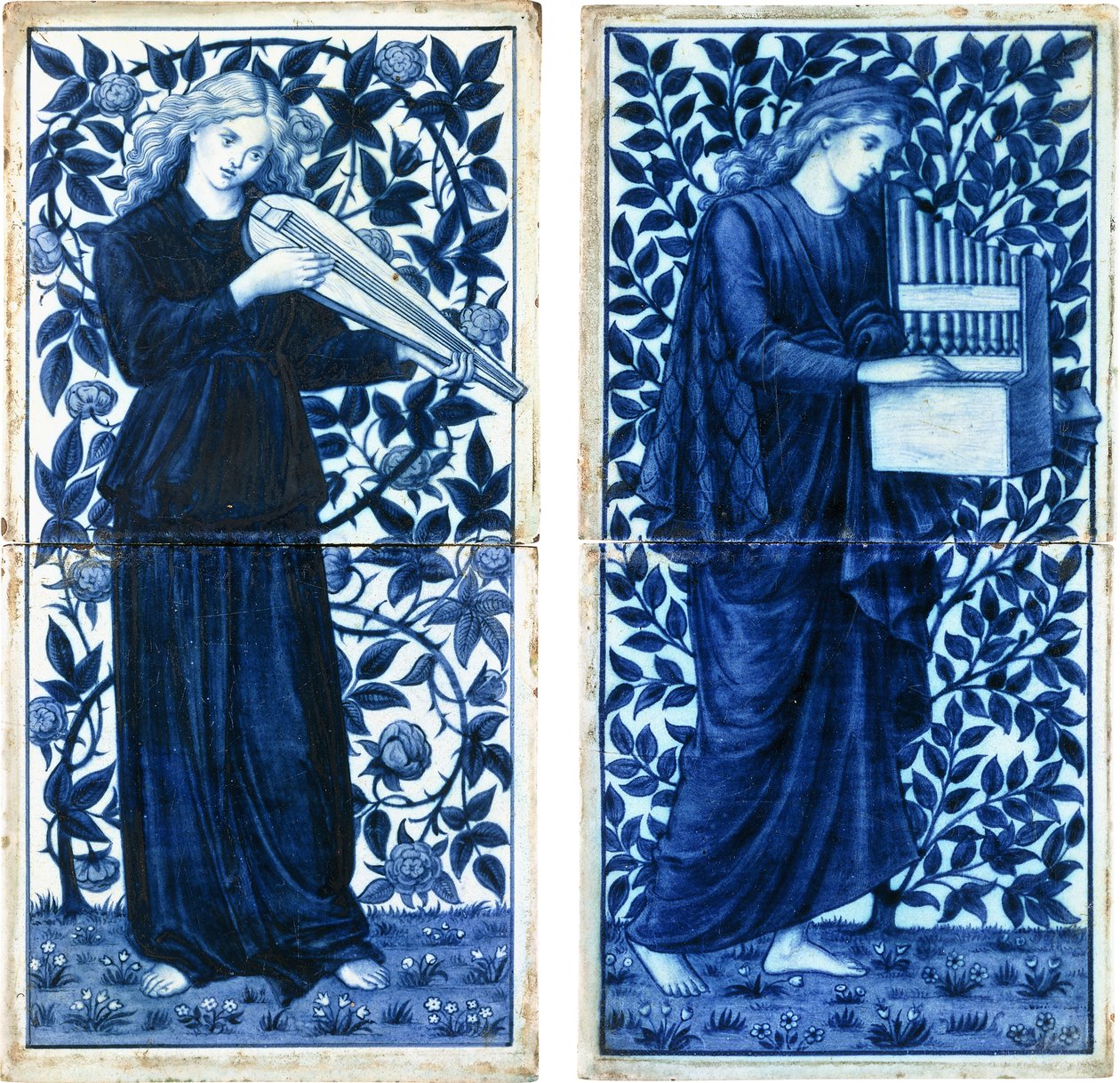 Sada čtyř kusů William Morris Co, cca 1900 (glazovaná keramika, barva) od Morris and Company