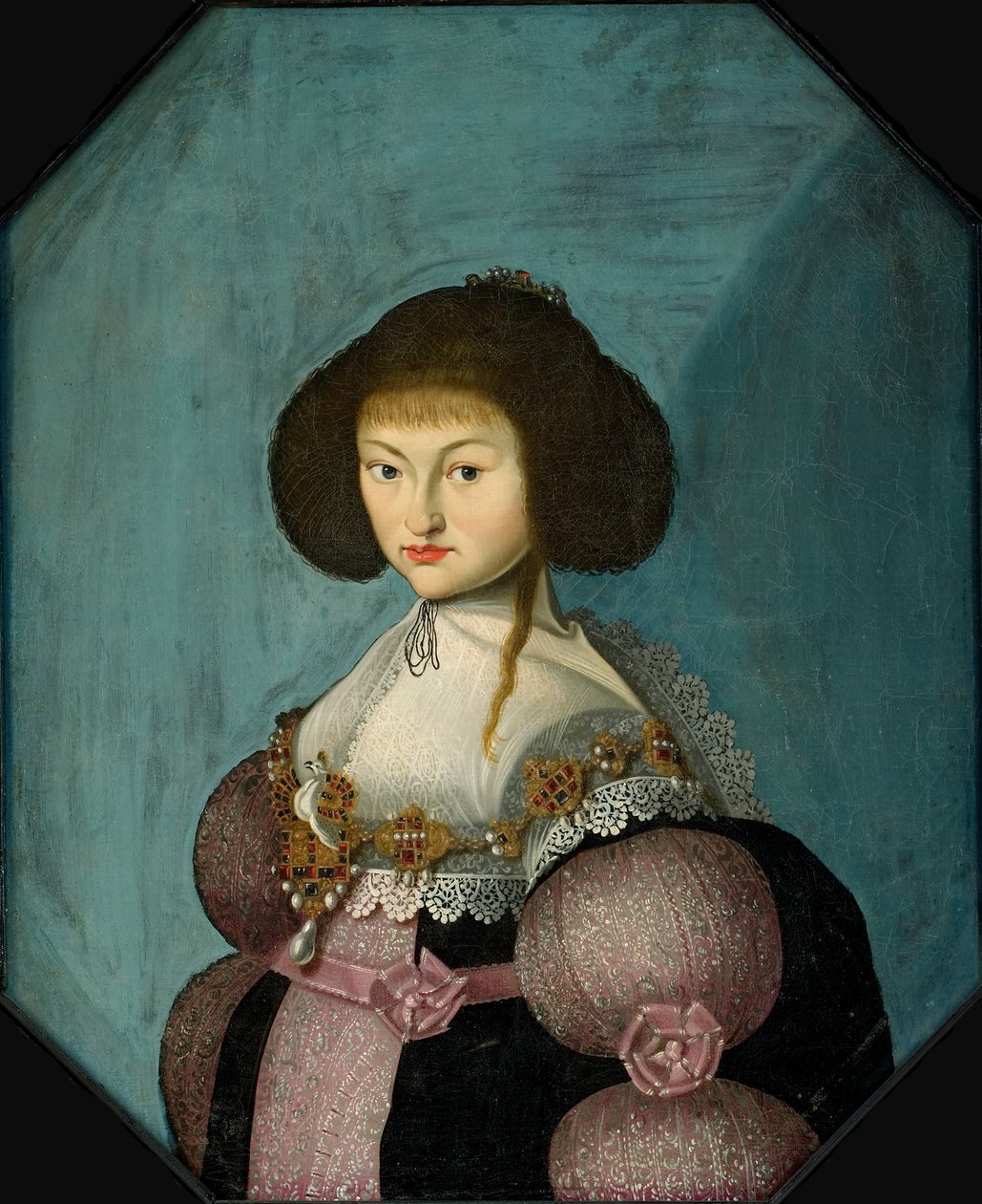Princezna Magdalena Sibylle Saská 1617-1668, vévodkyně z..., mezi 1635 a 1660. od Morten Steenwinkel