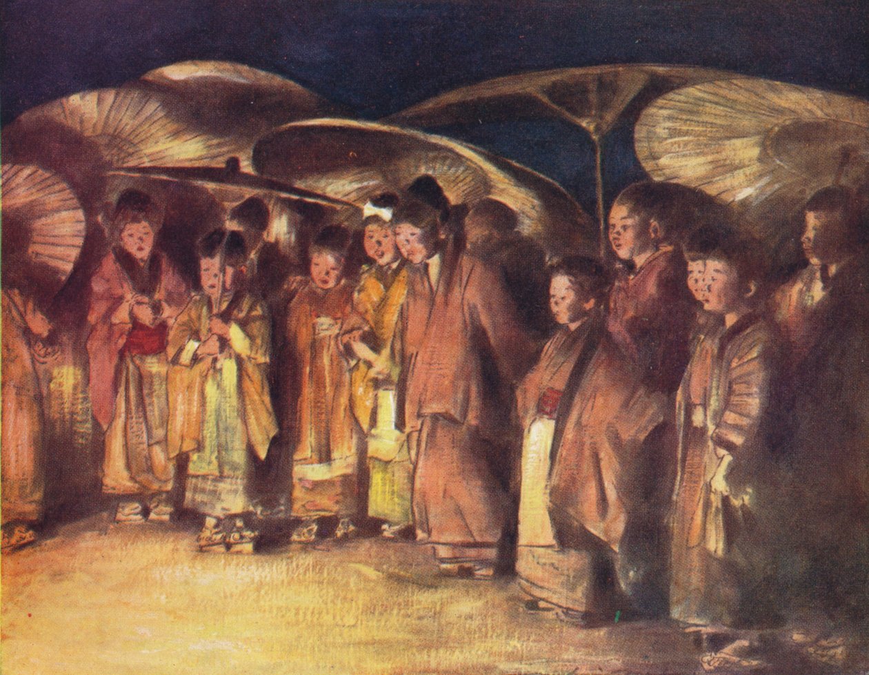Pouliční scéna, Kioto, c1887, 1901 od Mortimer L Menpes