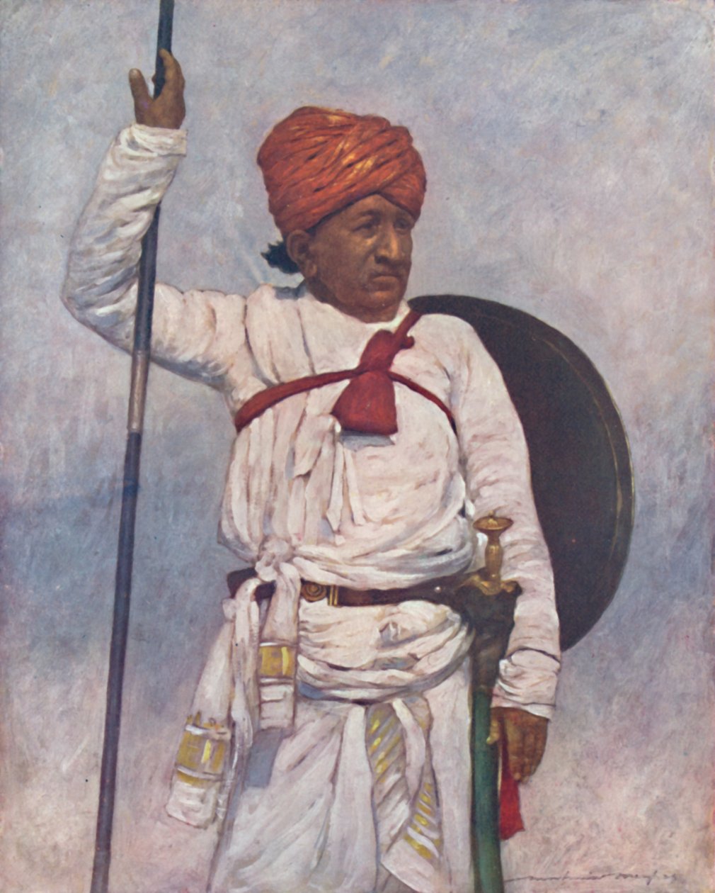 „Ozbrojený zadržovatel bombajských náčelníků“, 1903 od Mortimer L Menpes