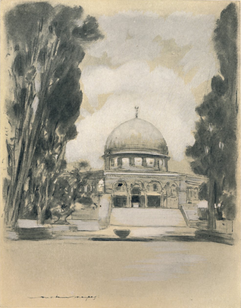 „Omarova mešita, Jeruzalém“, 1903 od Mortimer L Menpes