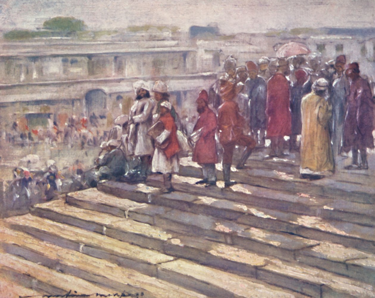 Na schodech Jumma Masjid, 1903 od Mortimer L Menpes