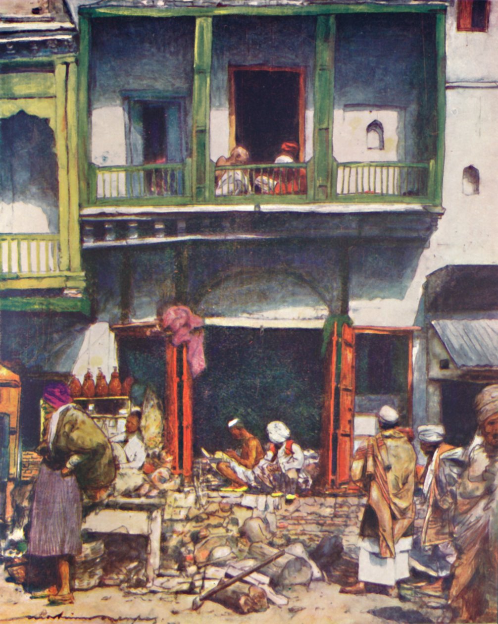 Rušný bazar v Dillí, 1905 od Mortimer Ludington Menpes