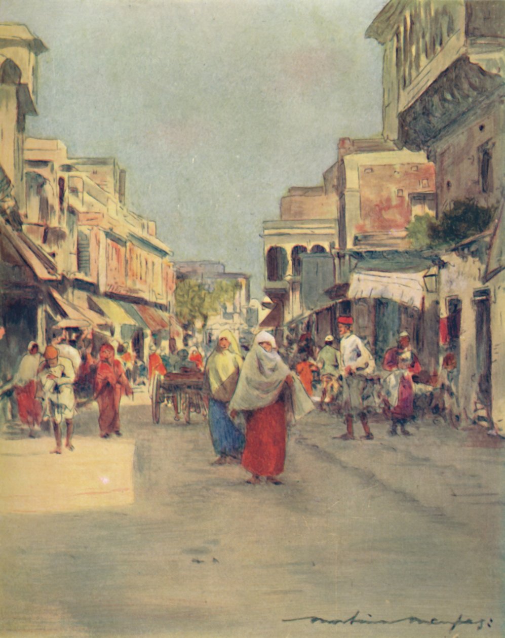 A Side Street v Agra, 1905 od Mortimer Ludington Menpes