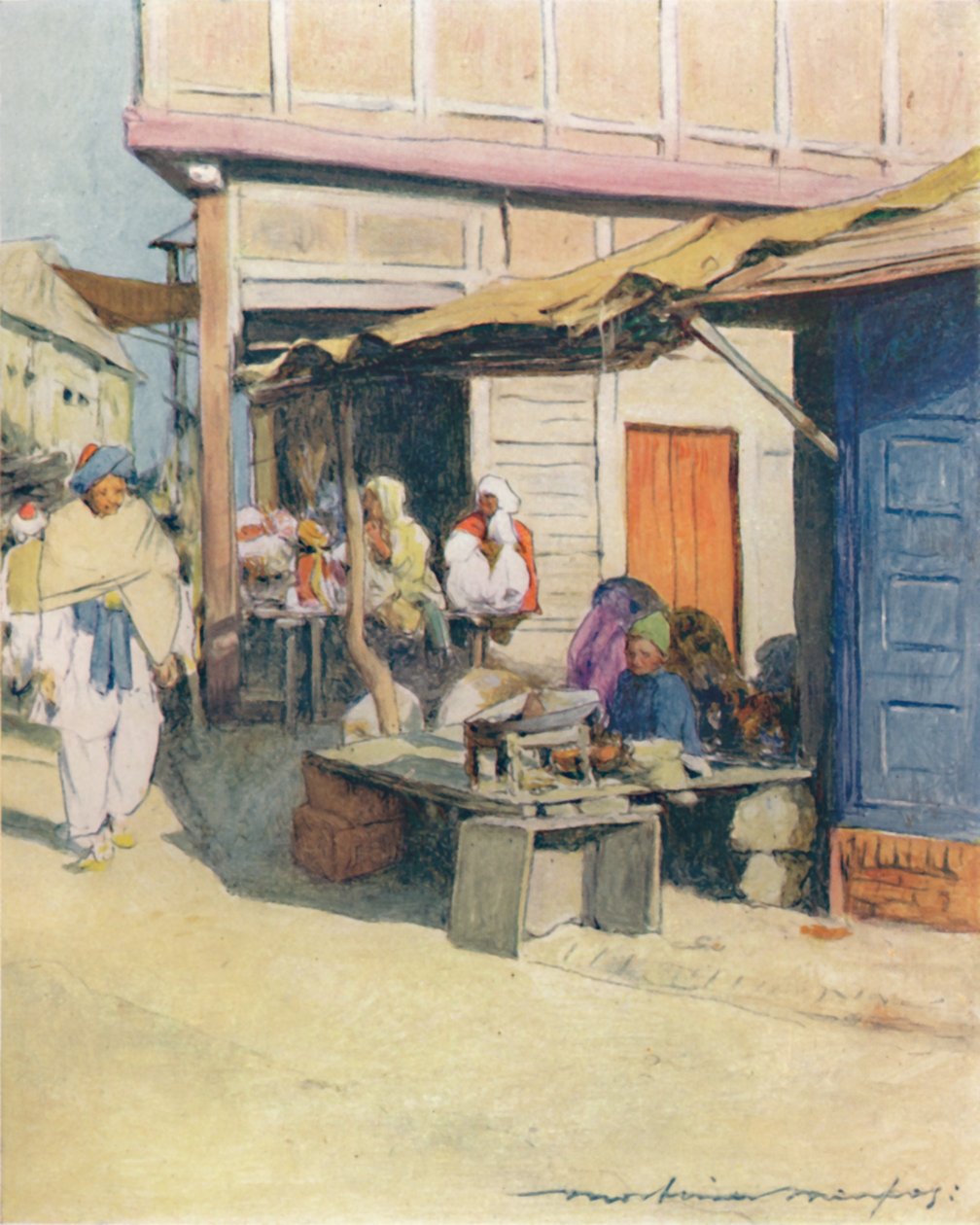 A Street Corner, Peshawur, 1905 od Mortimer Ludington Menpes