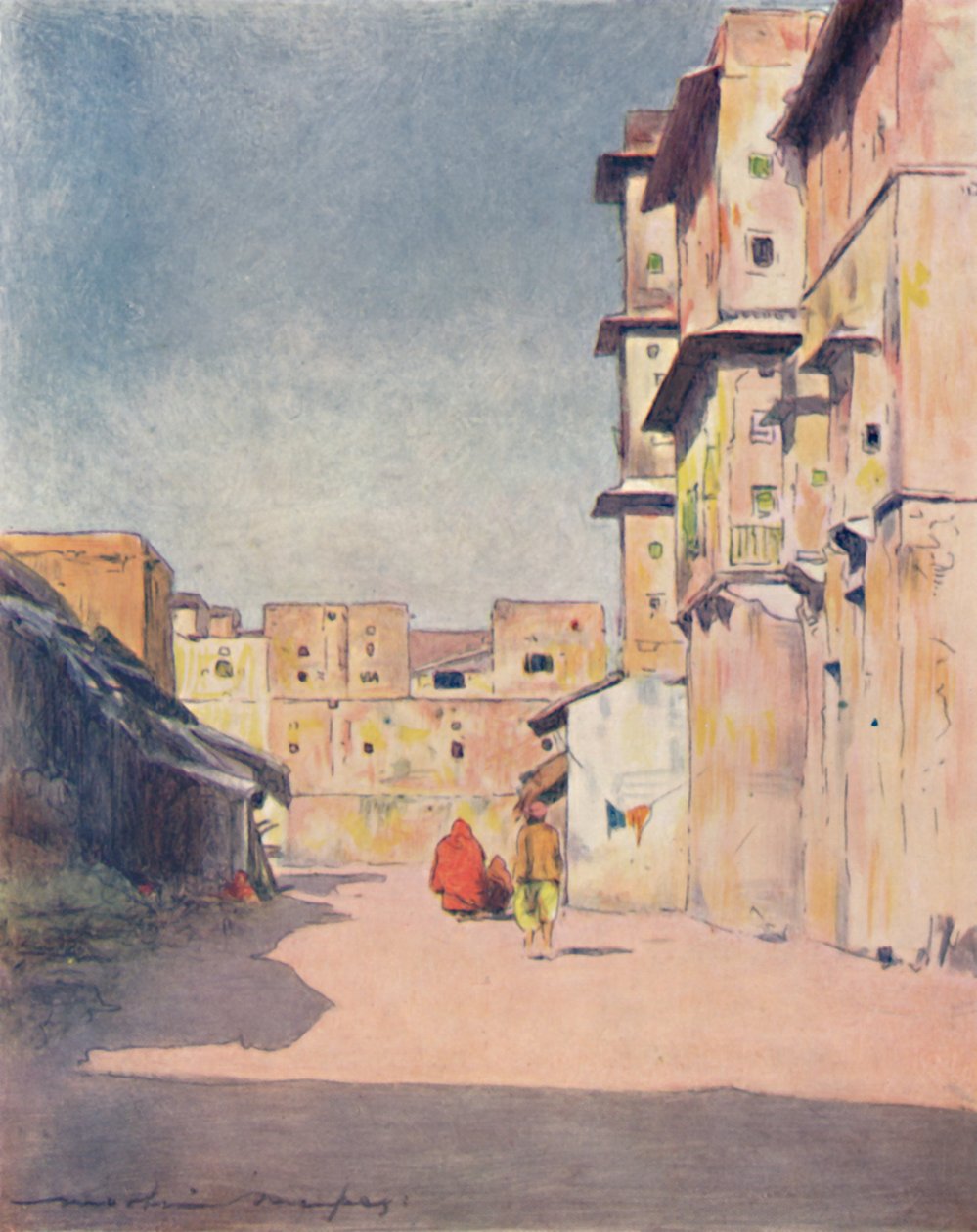 Ulice v Jeypore, 1905 od Mortimer Ludington Menpes