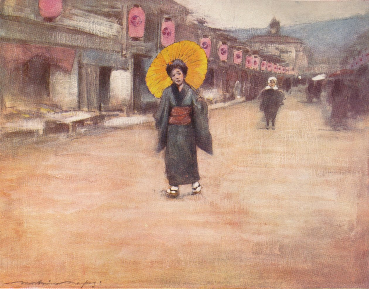 Ulice v Kjótu, c 1887, 1901 od Mortimer Ludington Menpes