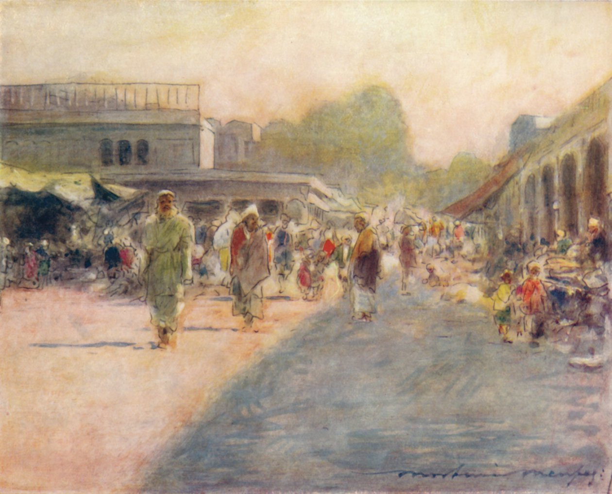 Ulice v Peshawur, 1905 od Mortimer Ludington Menpes