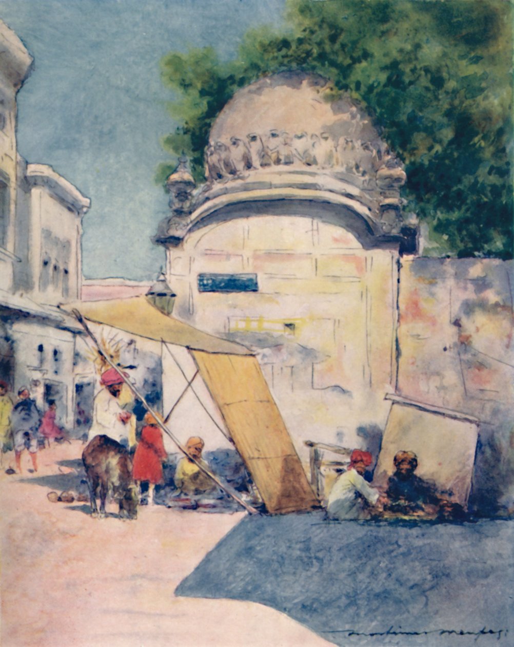 Na rohu ulice, Amritsar, 1905 od Mortimer Ludington Menpes