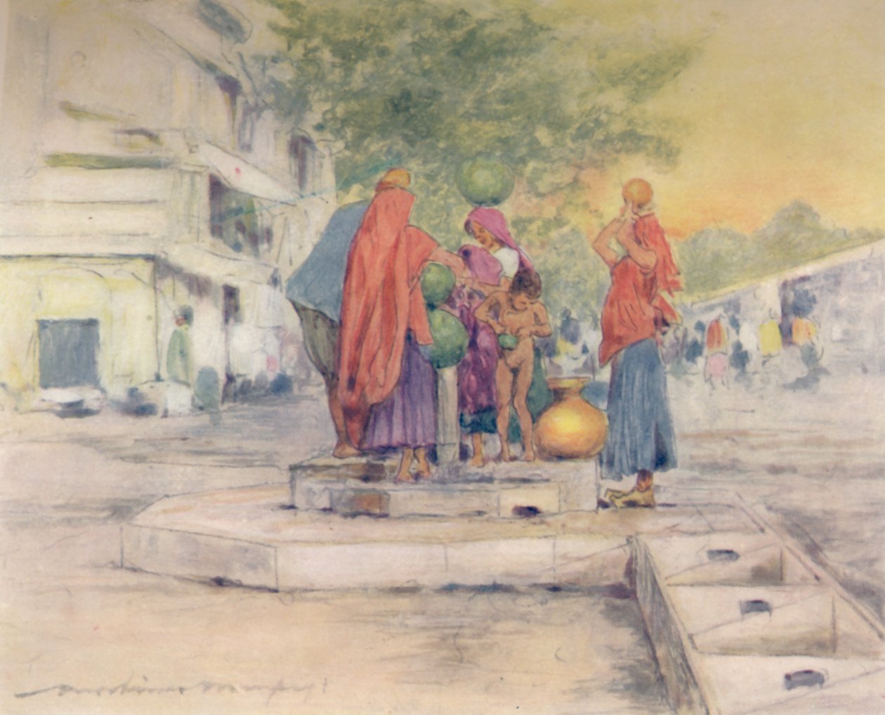 U fontány, Jeypore, 1905 od Mortimer Ludington Menpes