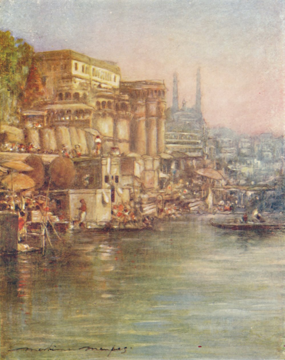 The River Front, Benares, 1905 od Mortimer Ludington Menpes