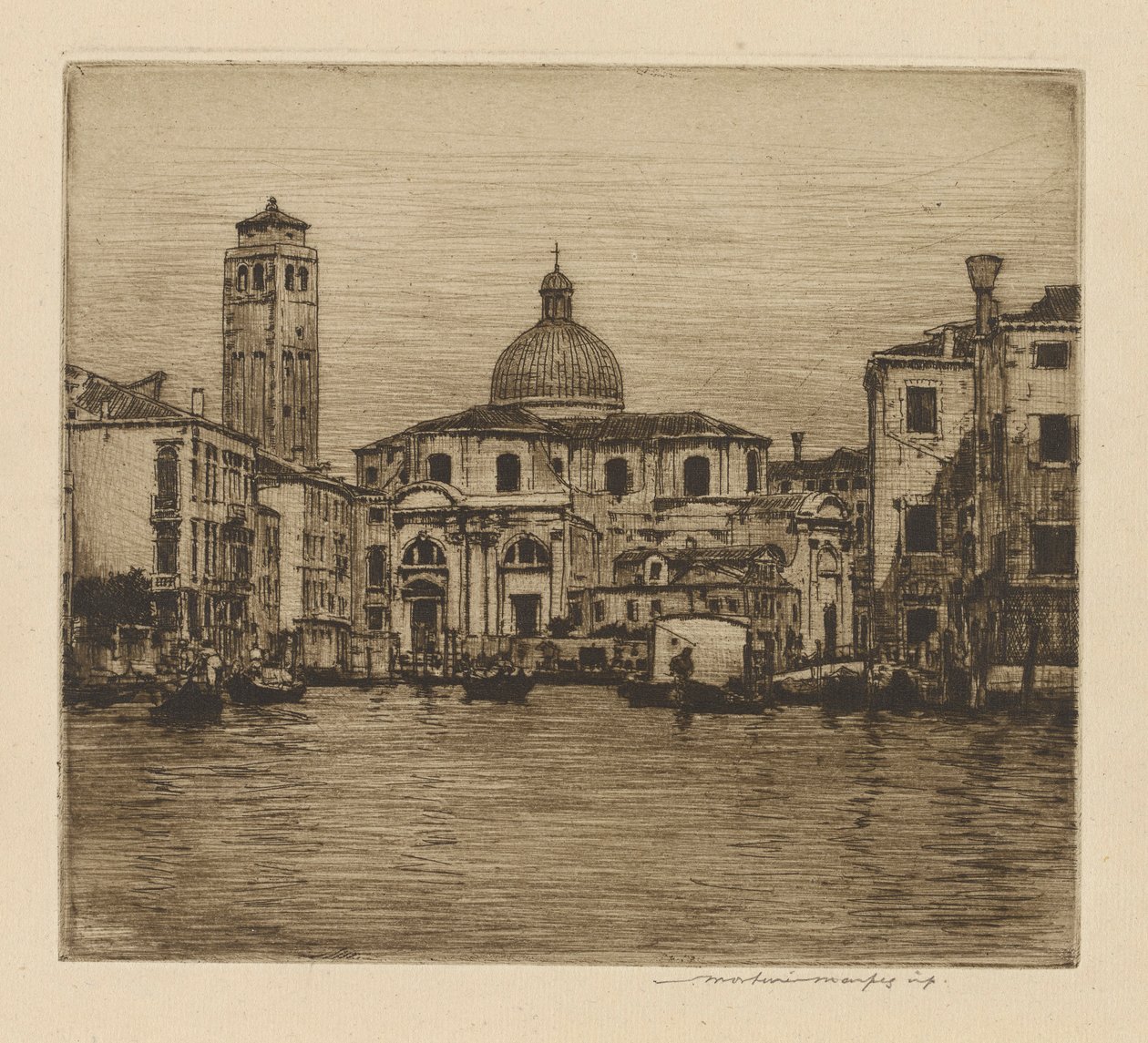 Canal Grande zobrazující věž St. Geremia od Mortimer Menpes
