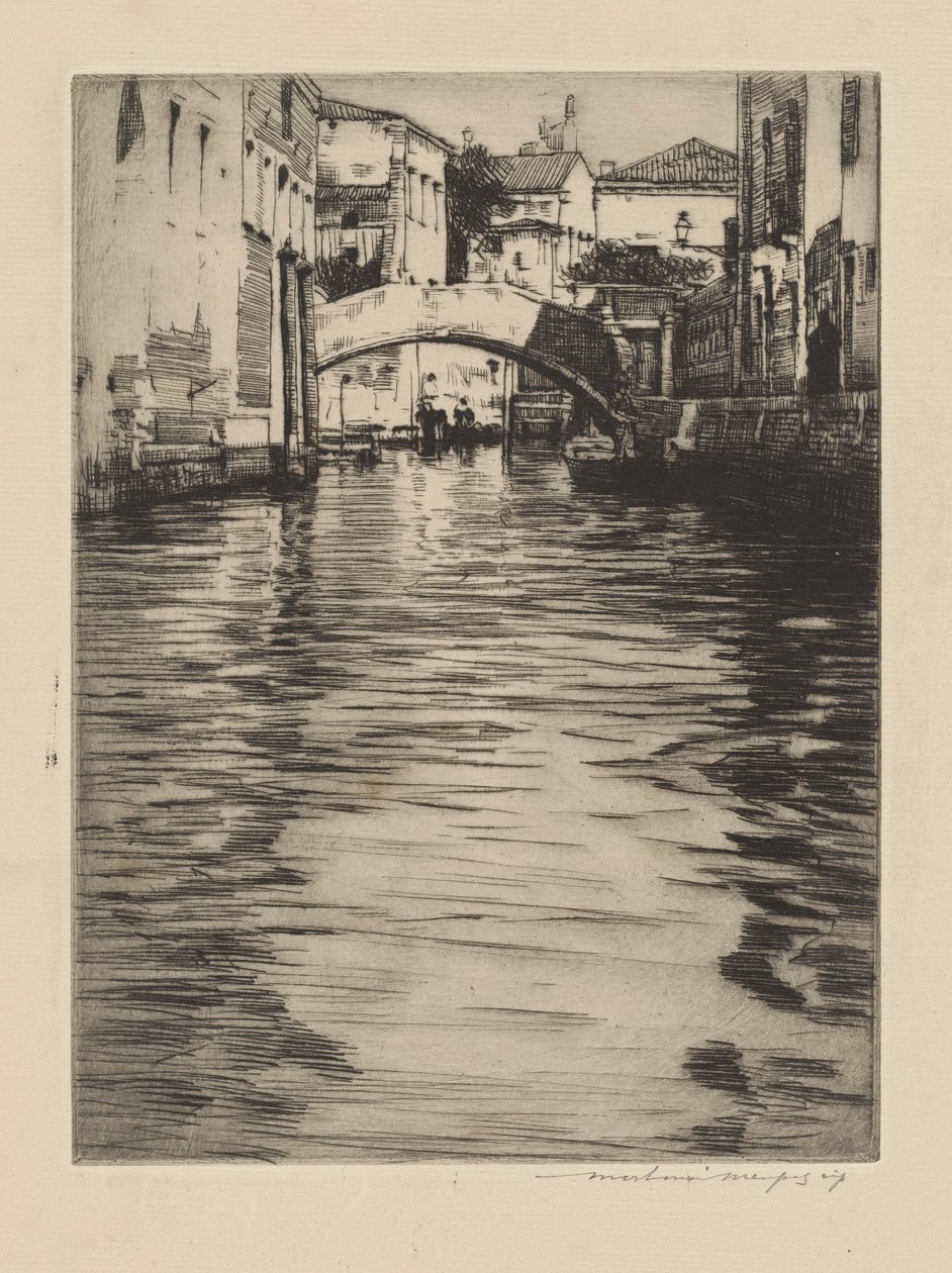 Reflections, Benátky (Lucianův most, Canal Grande) od Mortimer Menpes