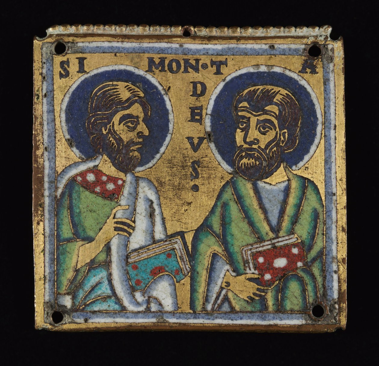 Deska: Simon a Tadeáš, kolem 1160 od Mosan School