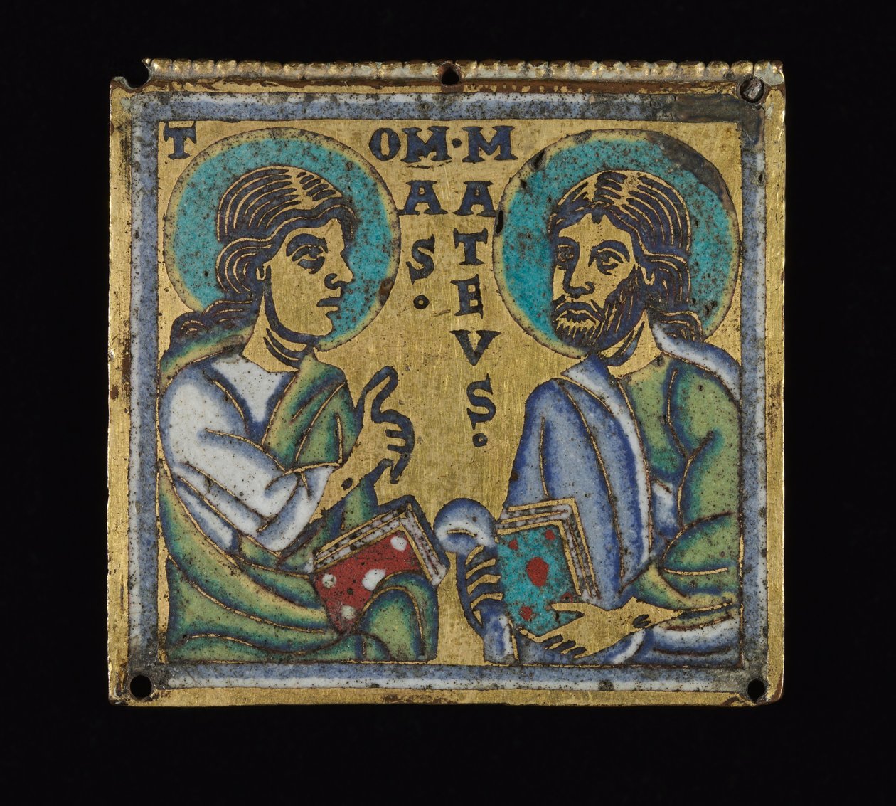 Deska zobrazující sv. Tomáše a sv. Matouše, kolem roku 1160 od Mosan School