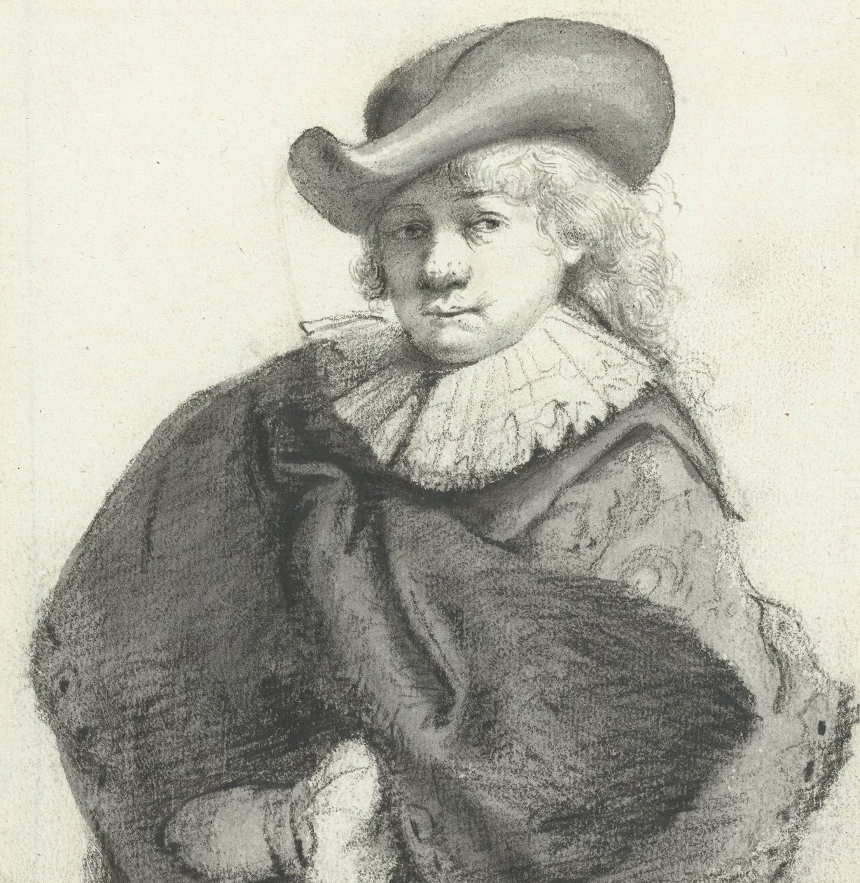 Portrét Rembrandta, podle Rembrandta van Rijna, kolem roku 1660 od Moses Ter Borch