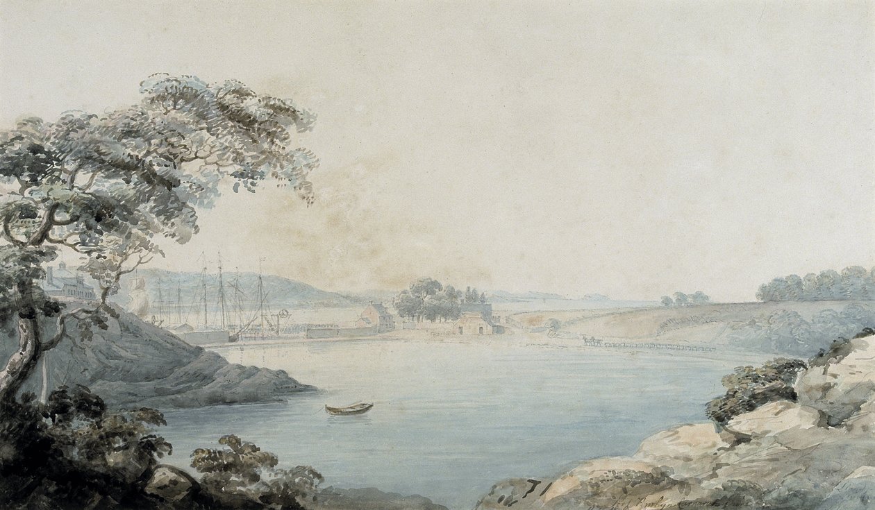 Port Penrhyn (akvarel a tužka na papíře) od Moses Griffith
