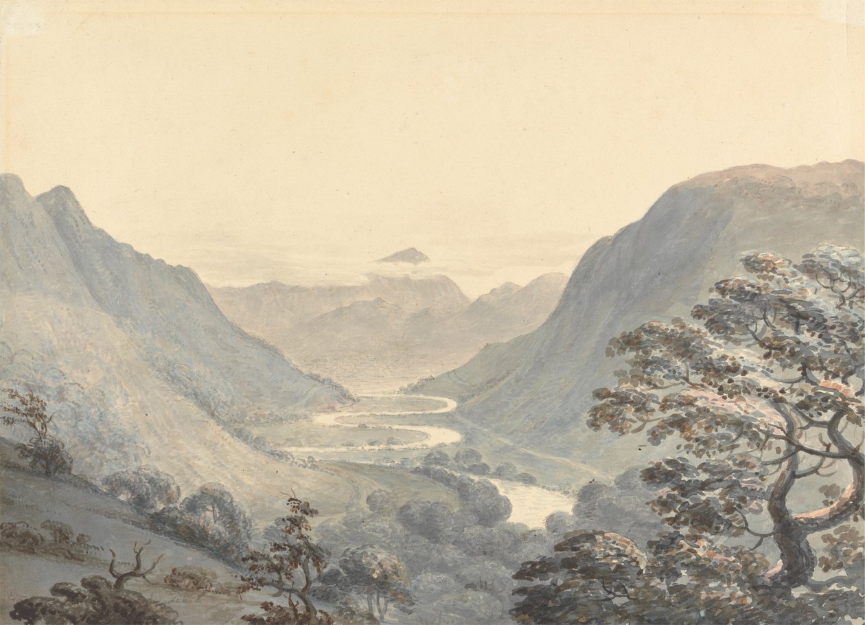Krásné údolí a řeka Mowddach, Merionethshire od Moses Griffith