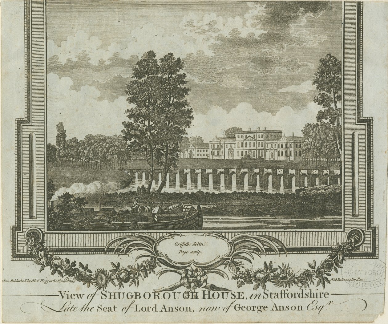 Shugborough Hall: rytina, nd [60. léta 18. století] od Moses Griffiths