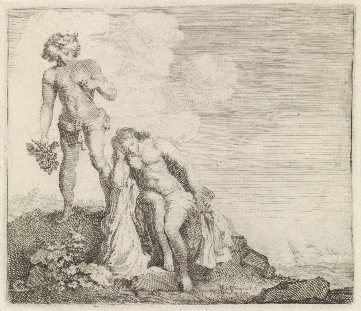 Bacchus najde Adriadnu na Naxu od Moyses van Wtenbrouck