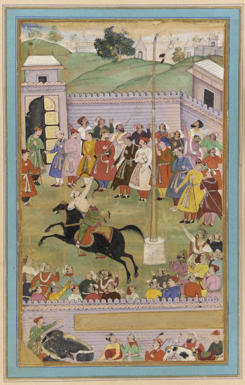 Soutěž v lukostřelbě, rukopisné folio, c.1600 od Mughal School