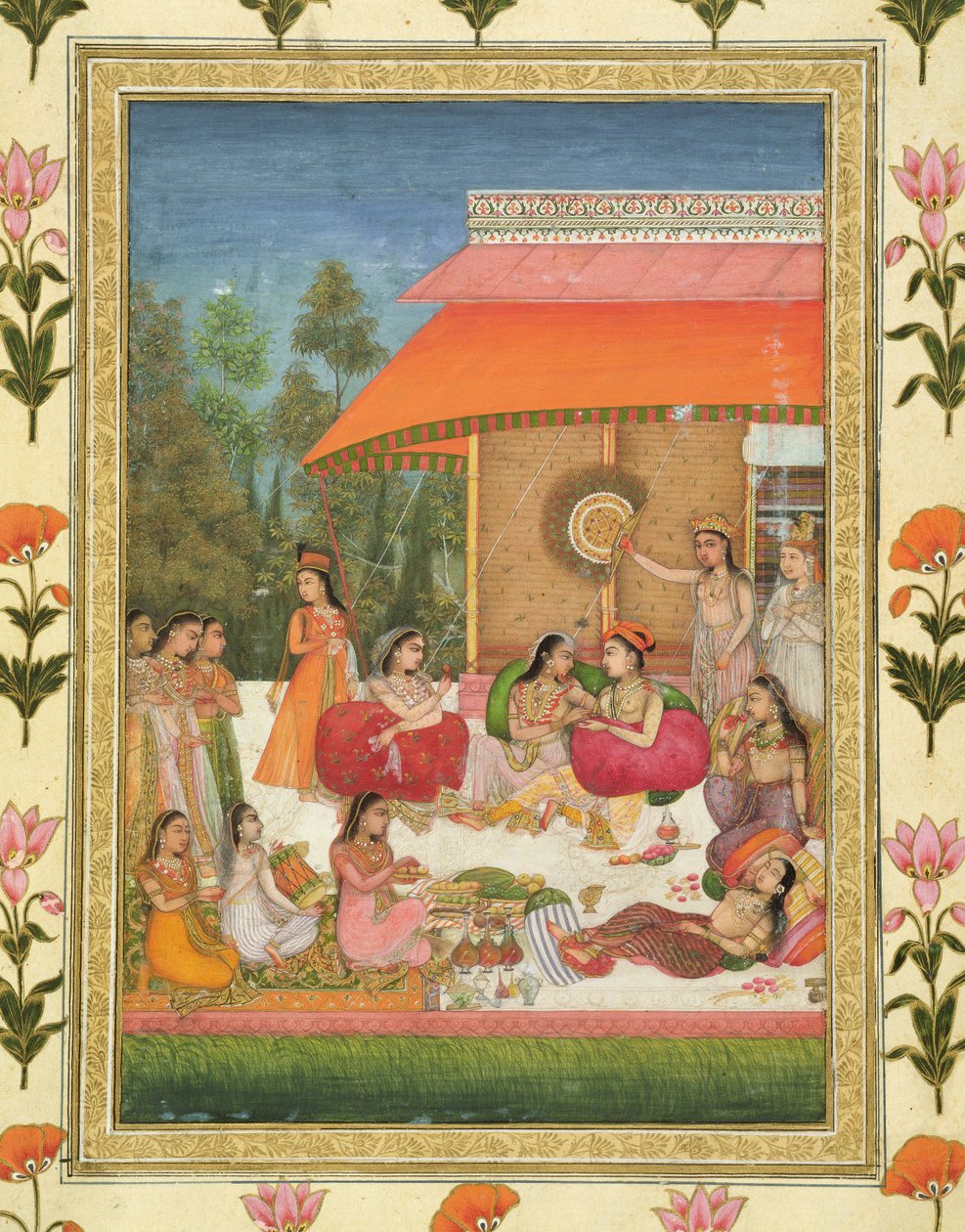 Dámy hodující, z alba Small Clive Album od Mughal School