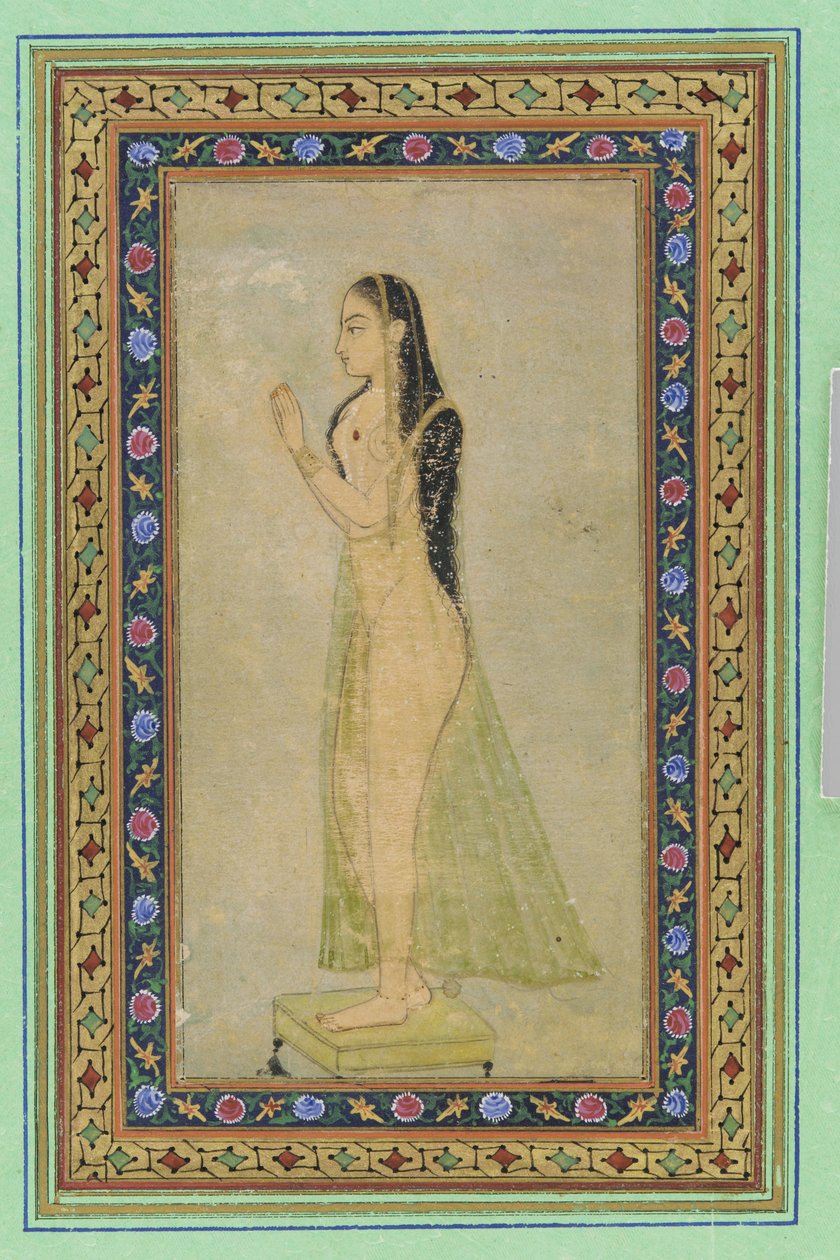 Dáma na modlitbě, Album s obrazem, kolem roku 1900 od Mughal School