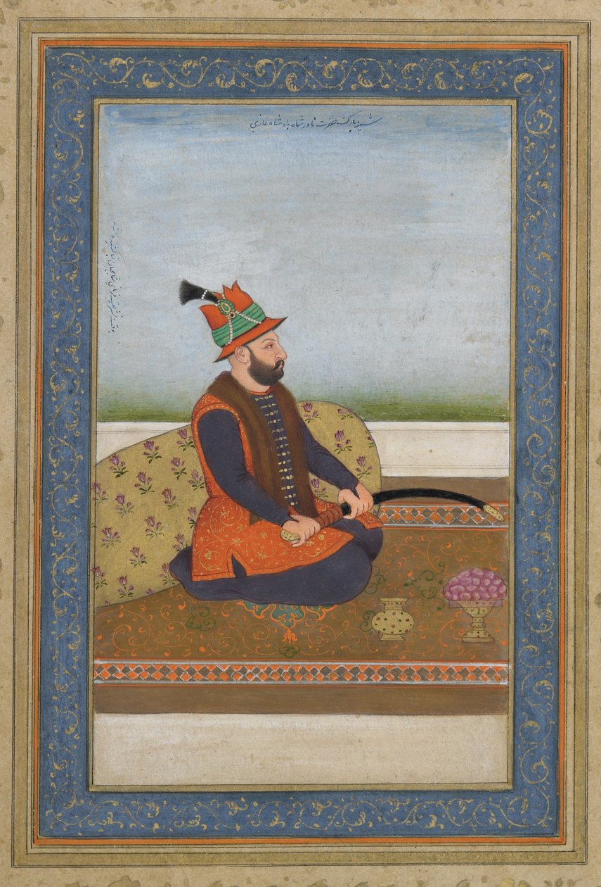 Nadir Shah z Íránu, samostatné folio alba, kolem roku 1900 od Mughal School