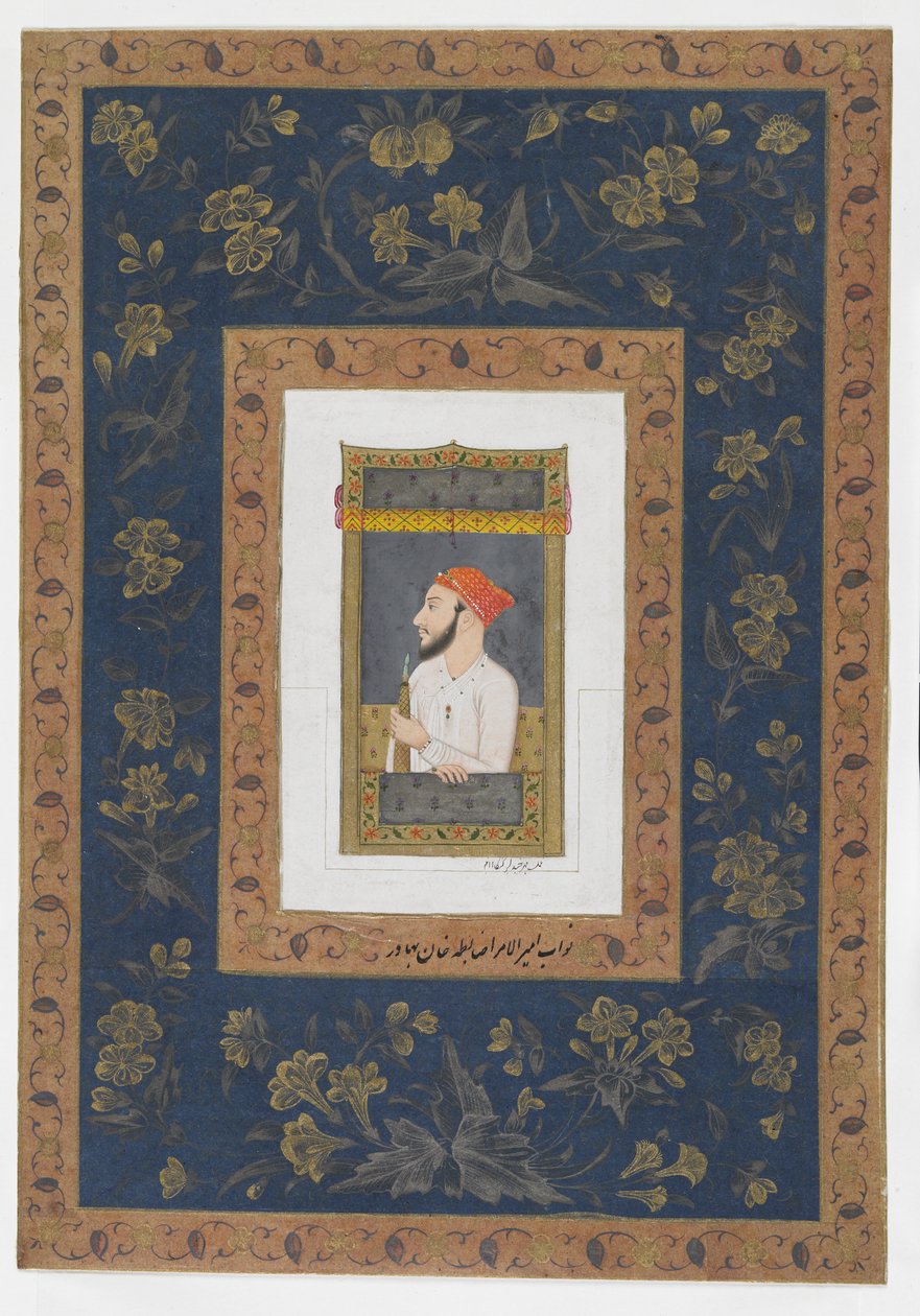Nawab Amir al-Umara Zabita Khan, samostatné folio alba s malbou, kolem roku 1770 od Mughal School