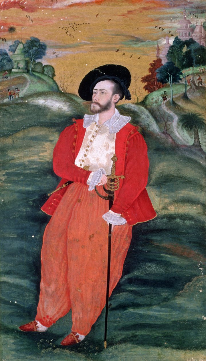 Portrét evropského námořníka, kolem roku 1590 od Mughal School