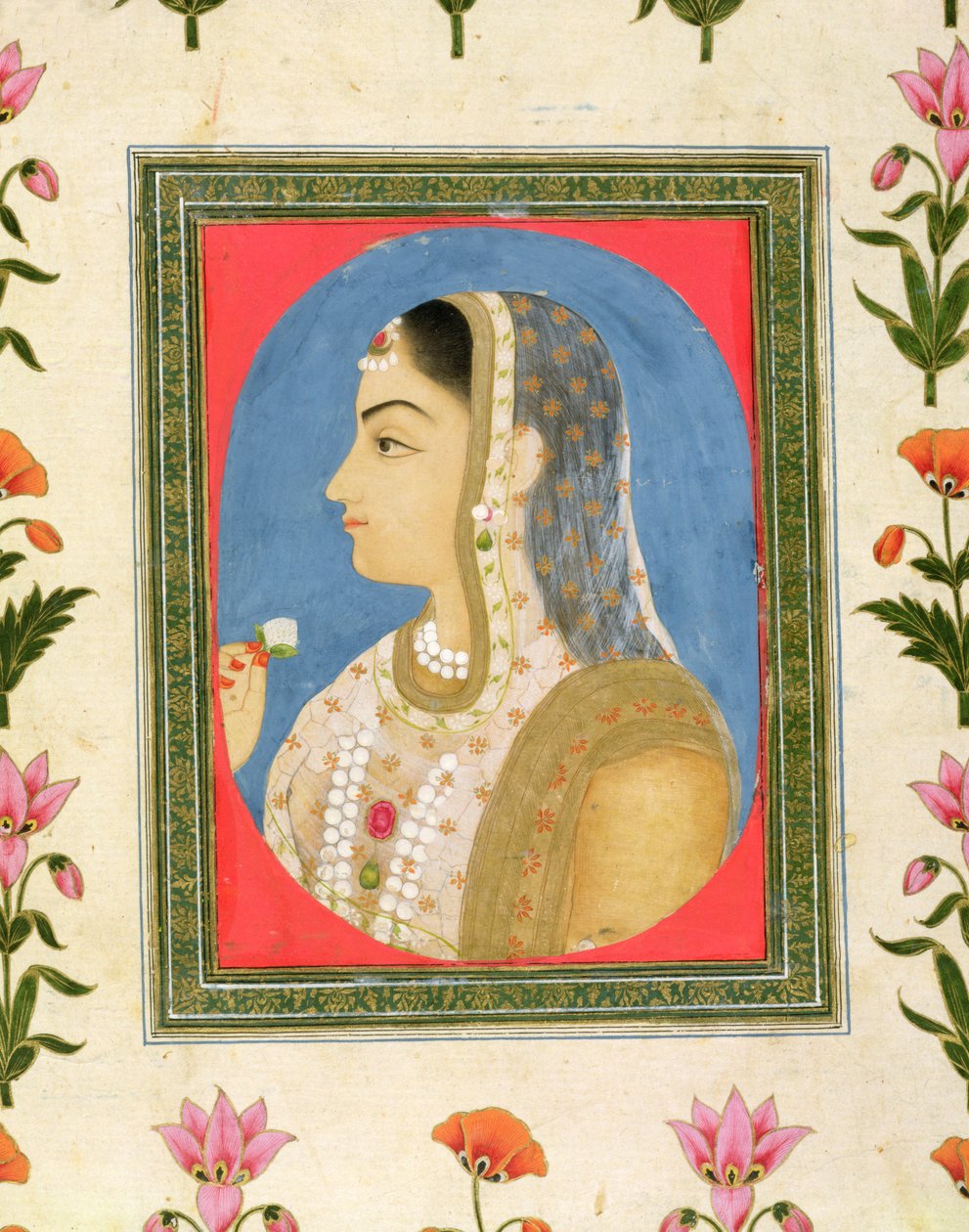 Portrét vznešené dámy z Malého Clive Album od Mughal School