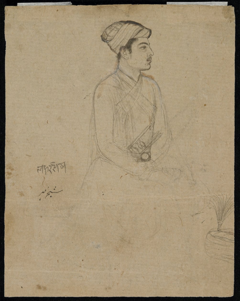Sedící šlechtic, polovina 17. století od Mughal School