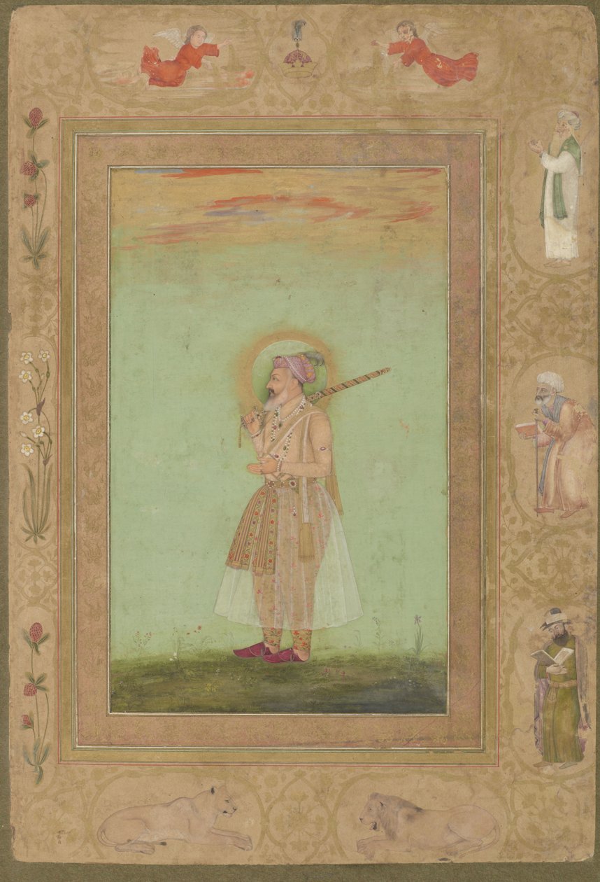 The Elderly Shahjahan, z pozdního alba Shahjahan, samostatný rukopisný folio, 1640-1660 od Mughal School