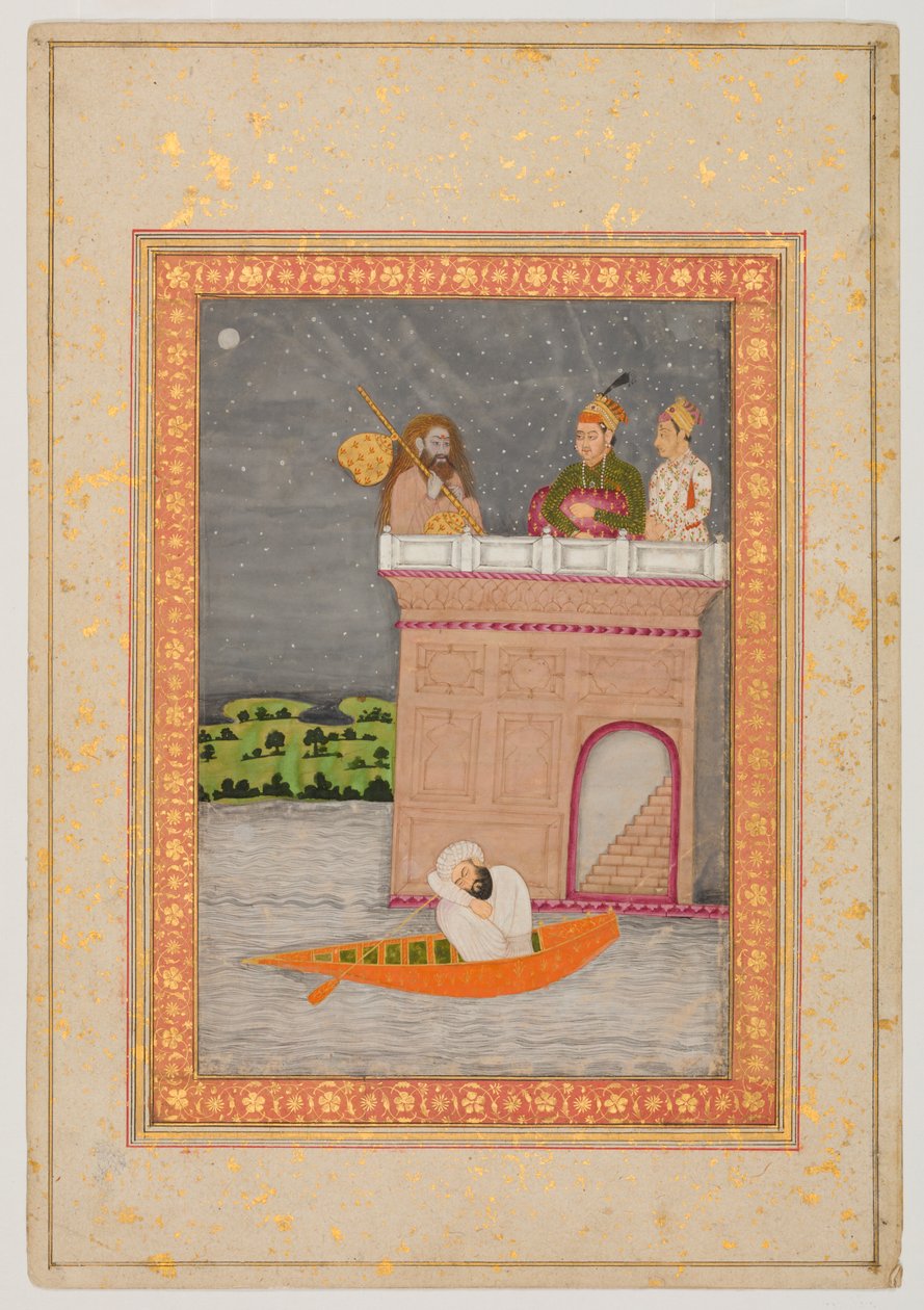 Kedara Ragini, cca 1760 (barva a zlato na papíře) od Mughal School