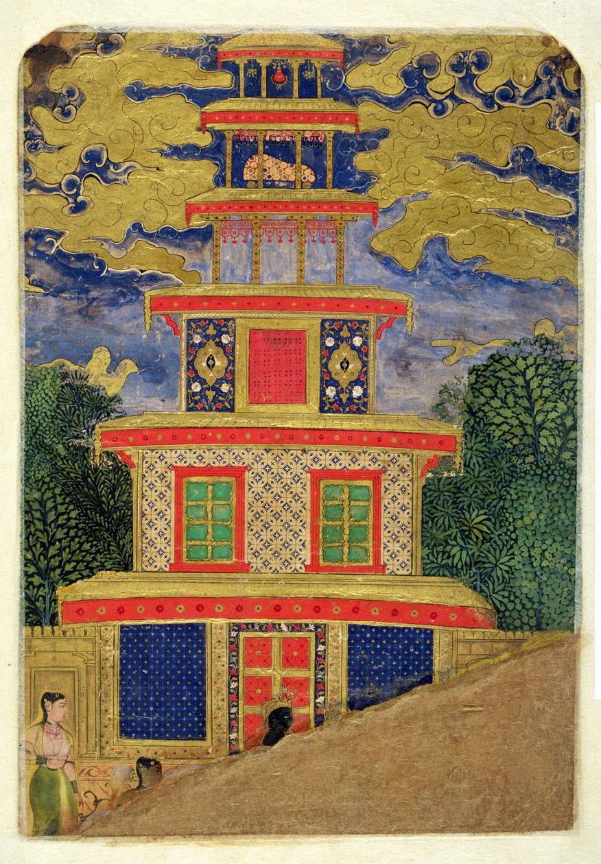 64.351 Ráma žádá Lakšmanu, aby opustil Sítu v lese, z Rámájany, 1600 od Mughal School