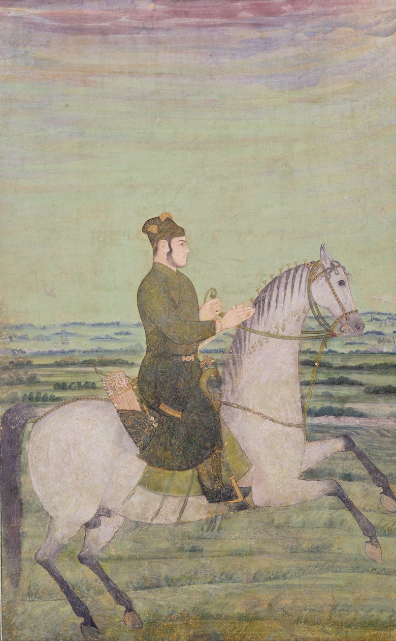 Mughalský šlechtic na koni, kolem roku 1700 od Mughal School