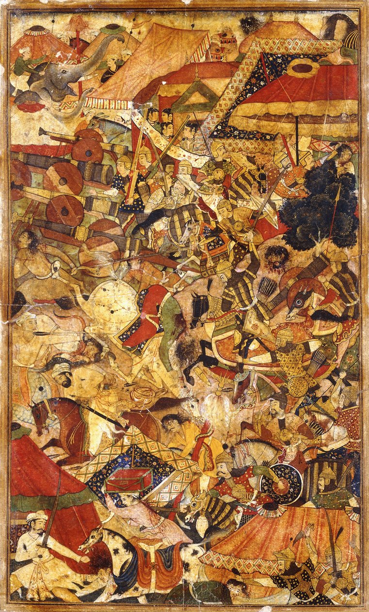 Bojová scéna, c. 1590 od Mughal School