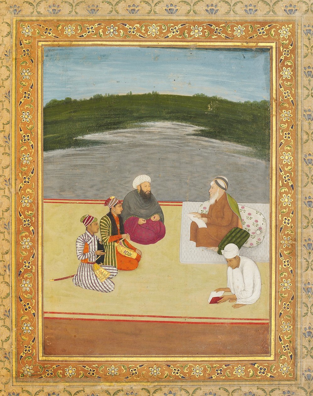 Diskuse mezi učenými muži a knížaty, konec 17. - začátek 18. století od Mughal School