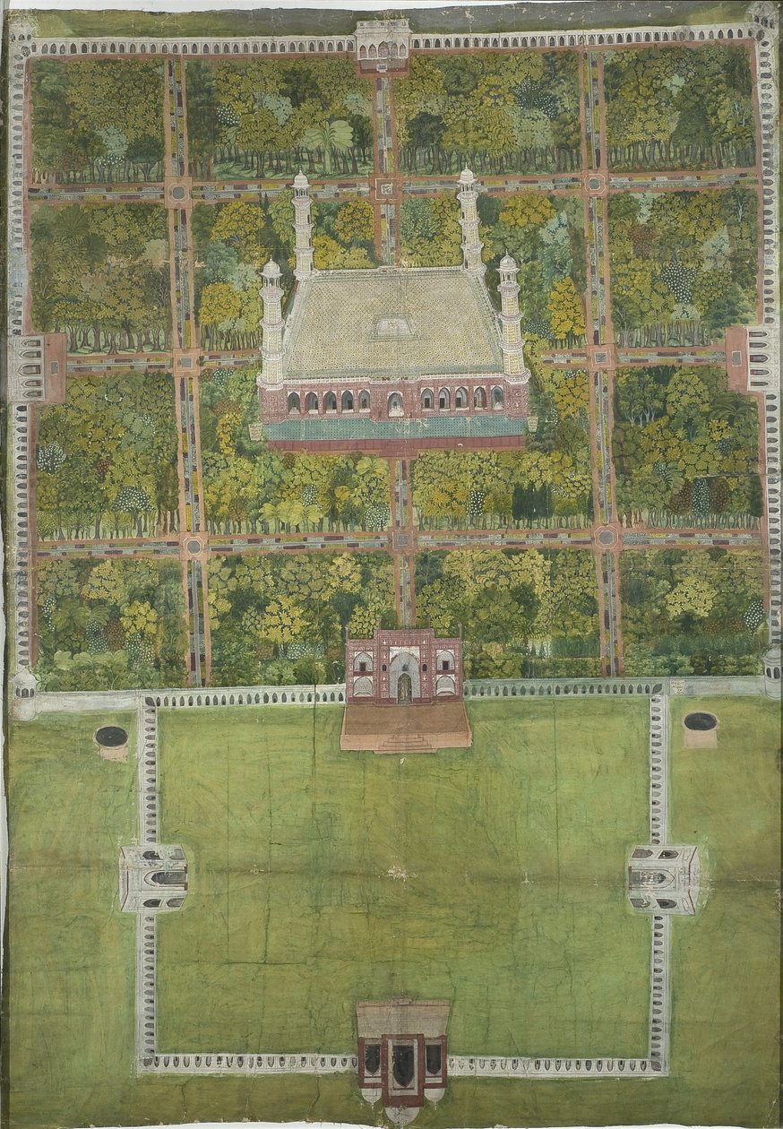 Jahangirovo mauzoleum v Láhauru, 1770 od Mughal School