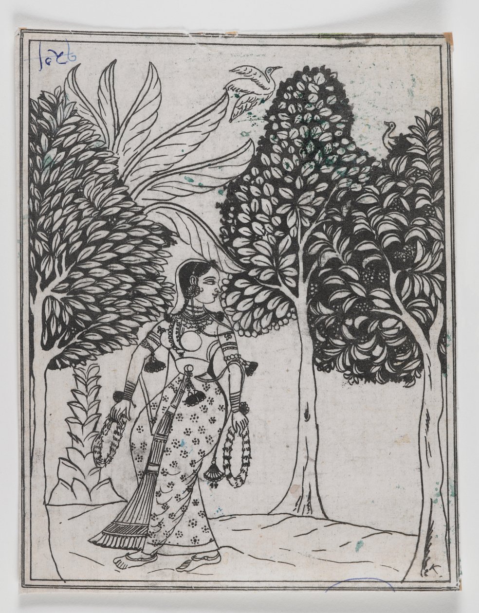Kamod Ragini, 1605-1610 (inkoust na papíře) od Mughal School